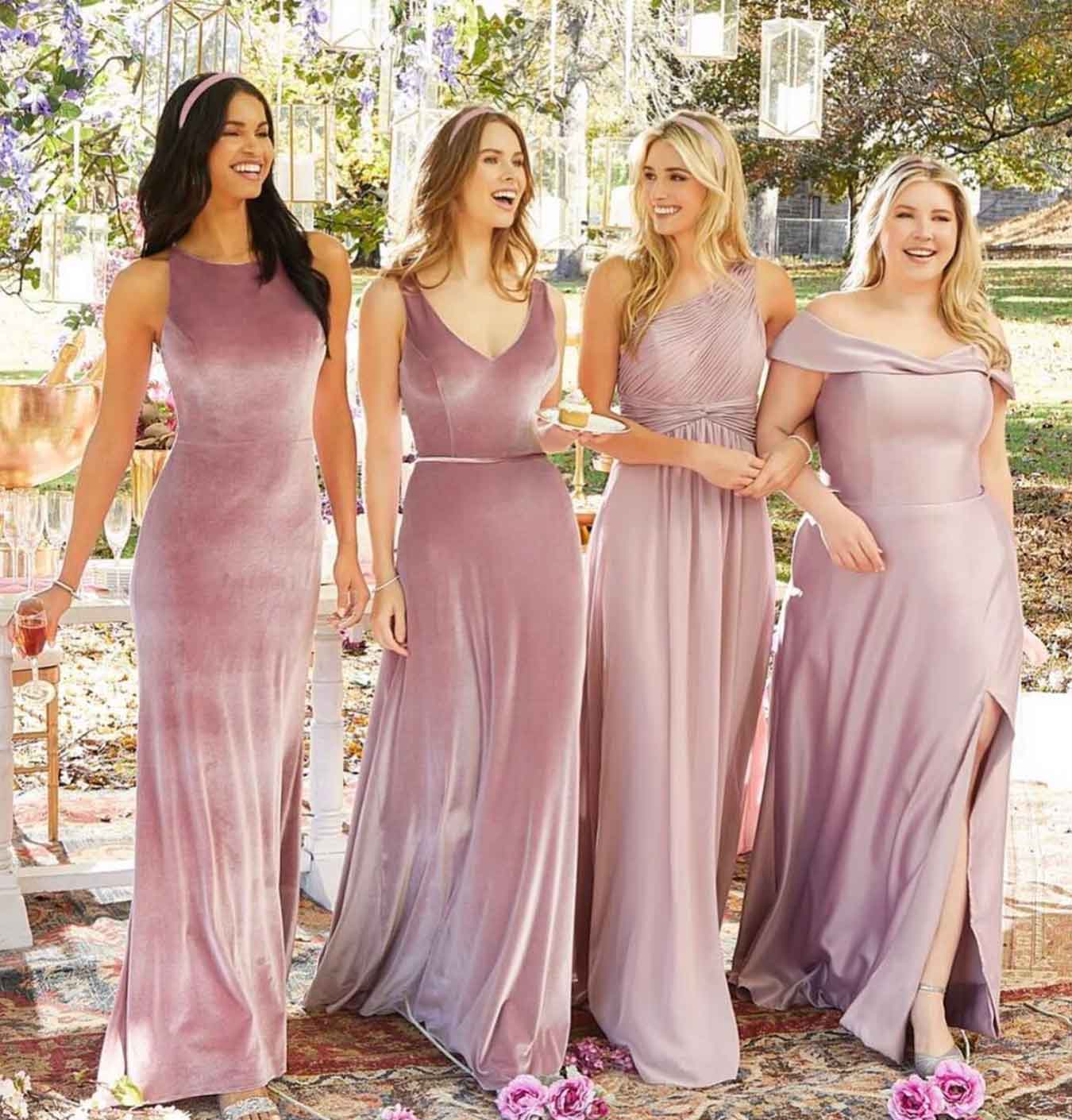 Model wearing a bridesmaids dress